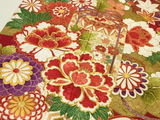 平和屋本店□極上 訪問着 駒刺繍 総刺繍 貝桶吉祥花文 暈し染め 金糸