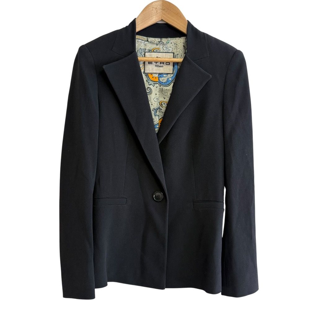 美品 ETRO エトロ シングル 裏地ペイズリー柄 ストレッチ 美品 ETRO エトロ シングル 裏地ペイズリー柄 ストレッチ