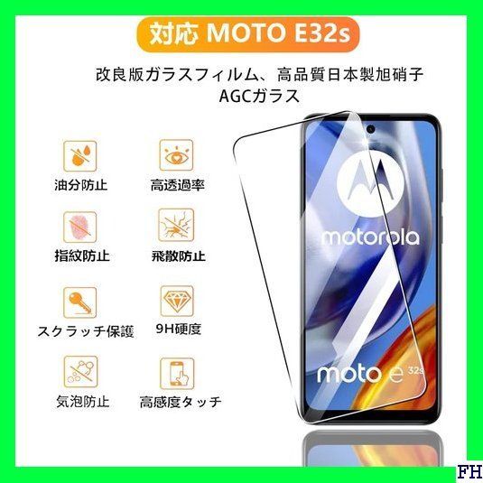 I 2枚セット 用 moto e32s ガラスフィルム 2 紋・汚れ防止 ゼロ気泡 ラウンドエッジ加工 簡単貼り付け 2860 - メルカリShops