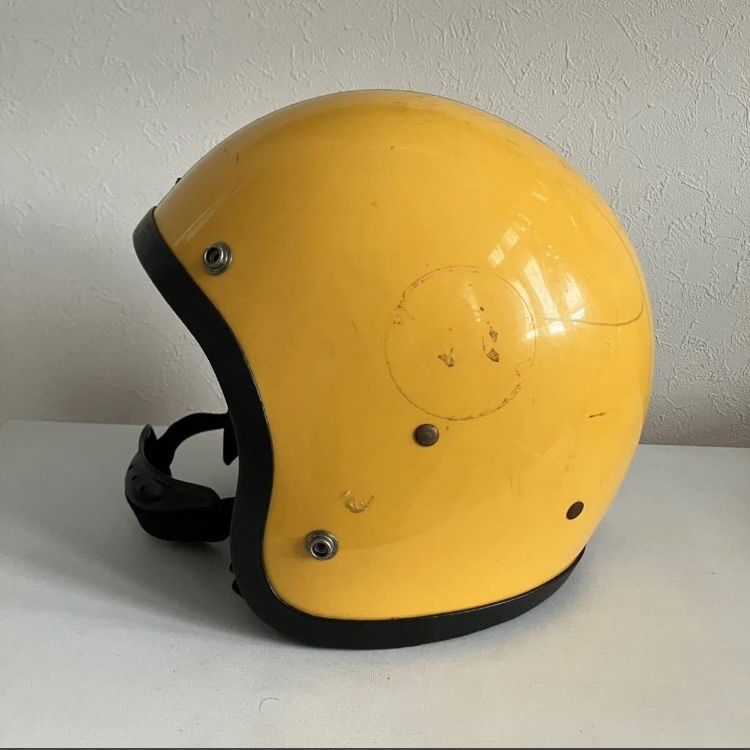 LSI-4150 ビンテージヘルメット 1960年代 黄色 ハーレー チンガード BUCO.BELL.ジェット Lサイズ ハーレー 北海道 札幌 MOTORS INC