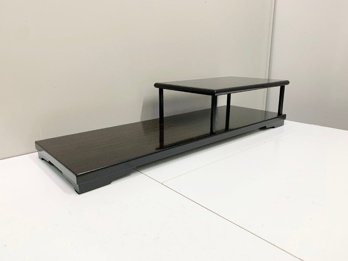 置き棚 黒檀 飾り棚 黒丹 飾り台 違い棚 花台 香炉台 一段 天然木 置床 床の間 和風家具 盆栽 木製 和室 畑1105