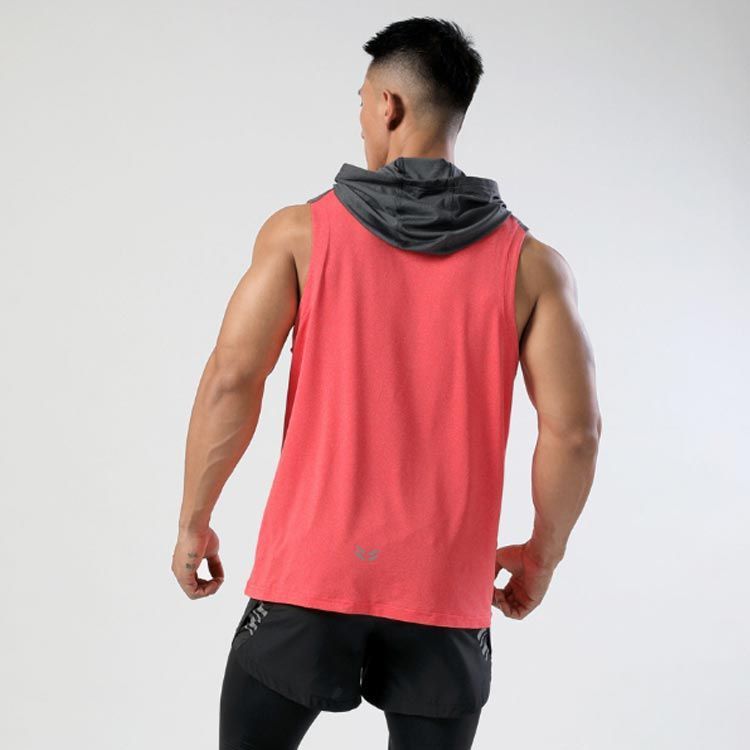 ノースリーブ メンズ パーカー 接触冷感 フード付き 速乾 タンク