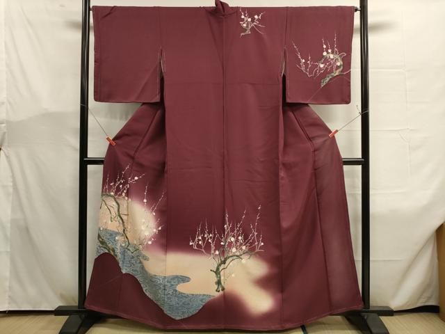 超歓迎された 流水枝花文 平和屋着物□訪問着 暈し染め 未使用 逸品 正絹 着物・浴衣