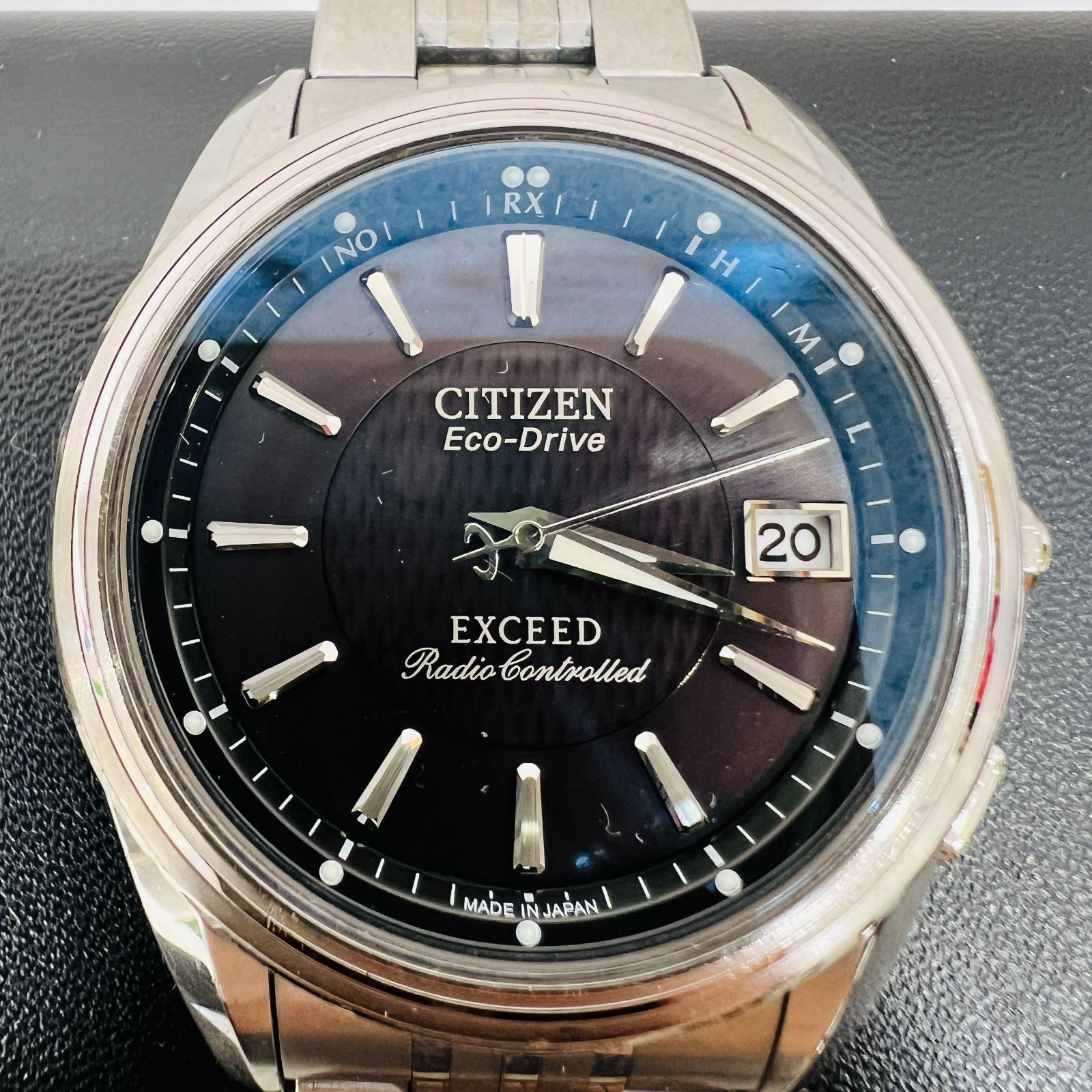 A【中古】 稼動品 CITIZEN シチズン EXCEED エクシード ブラック シルバー 電波ソーラー エコドライブ メンズ 腕時計 H111‐ T011390 ファッション 腕時計 デート 仕事 H111‐T011390 箱付き - メルカリ