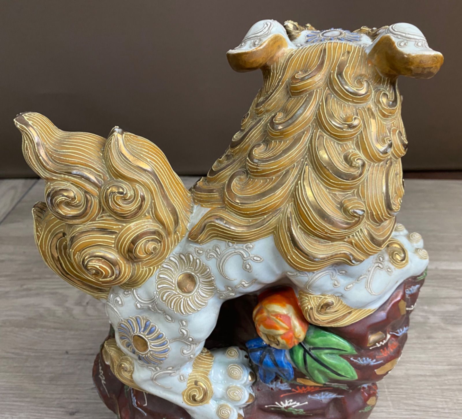 作家物　陶器　「白獅子」　置物 作家物 陶器「白獅子」置物 置物
