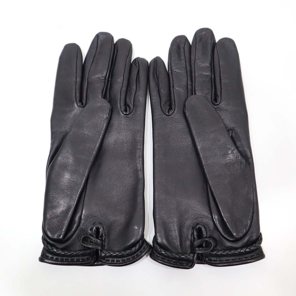 HERMES エルメス レザーグローブ ブラック レディース 手袋 HERMES