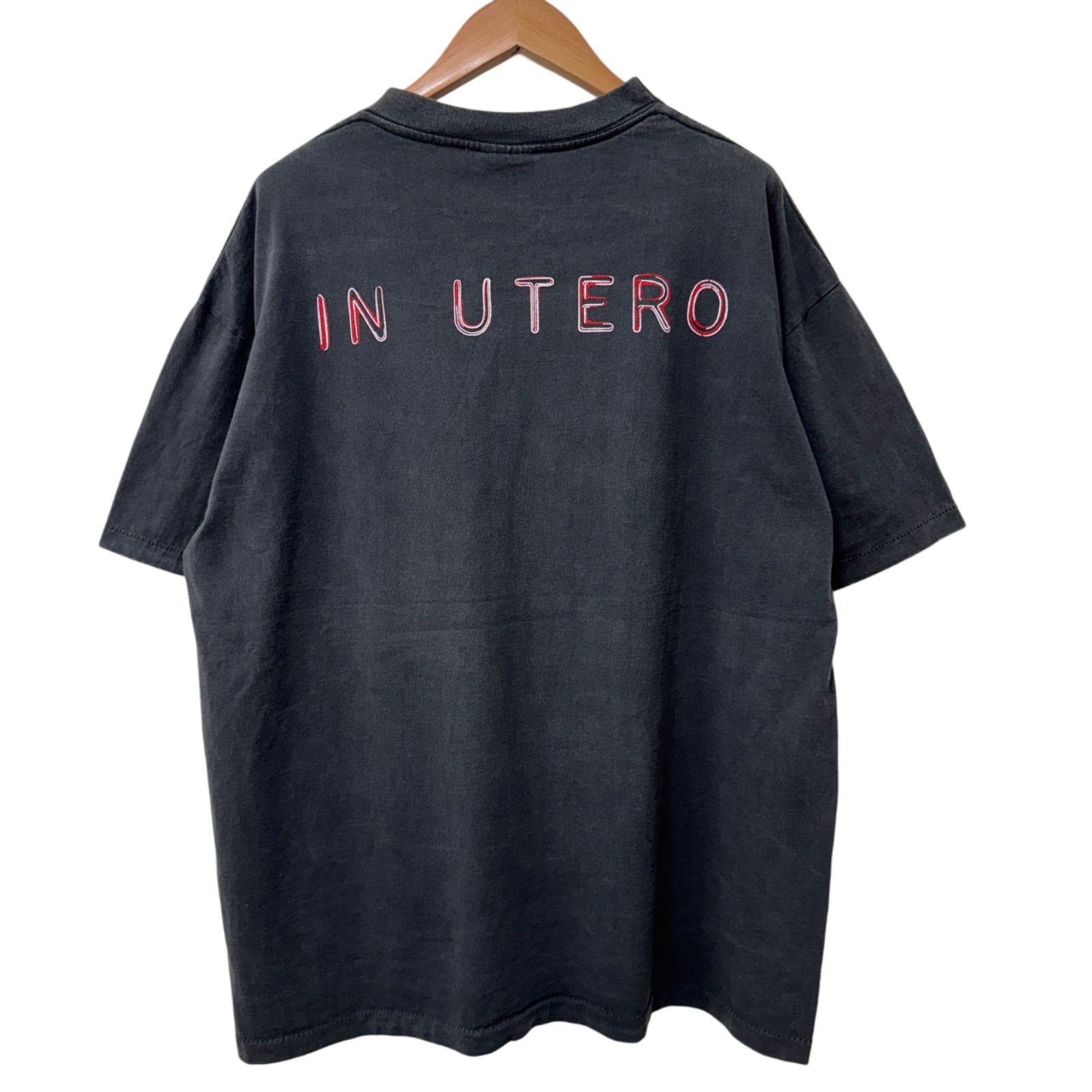 NIRVANA IN UTERO ニルバーナ フェードブラック Tシャツ XL ニルヴァーナ Nirvana ニルバーナ Tシャツ 半袖 ロックTシャツ