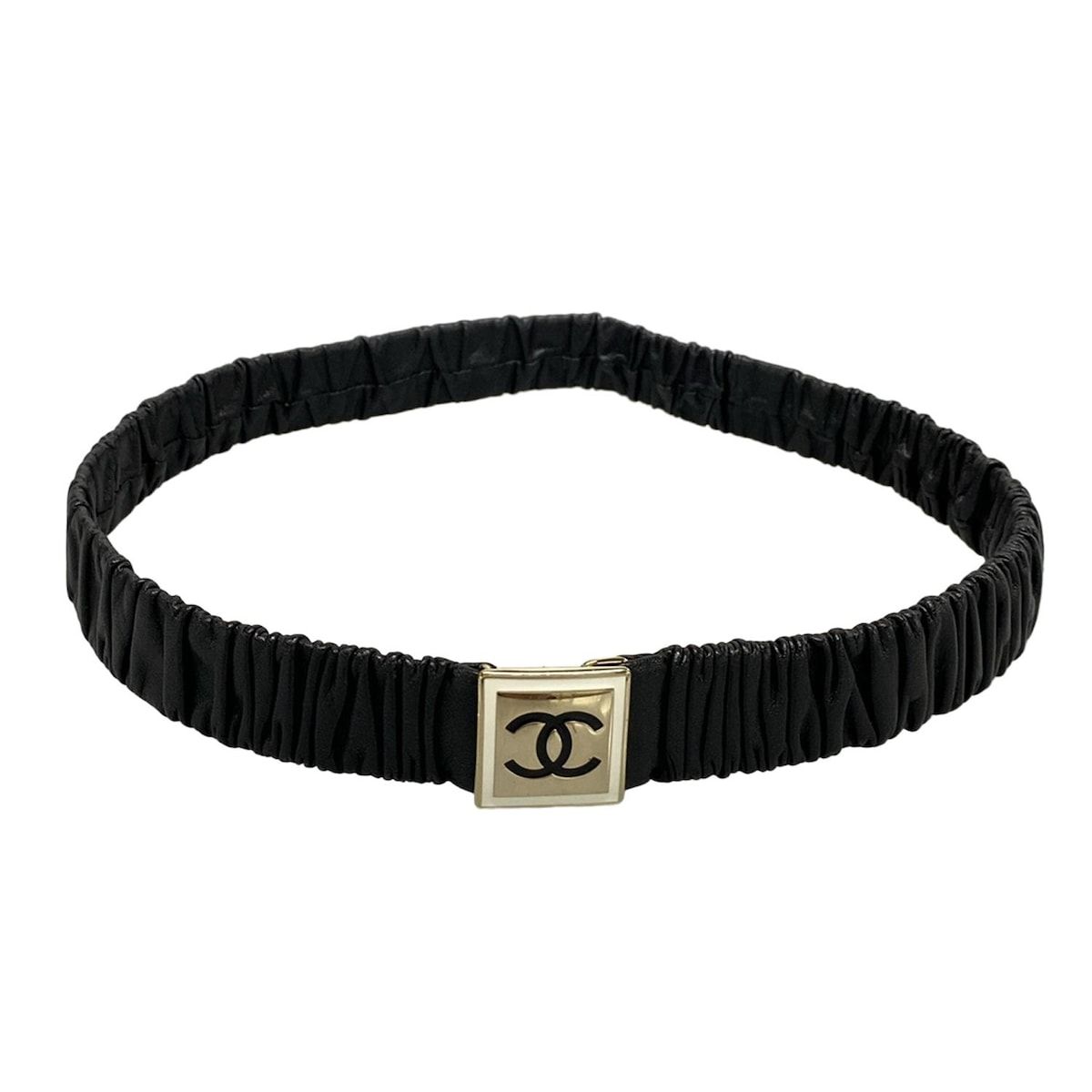 CHANEL シャネル ベルト 80 32 - 黒×ゴールド ココマーク|ゴールド金具 レザー
