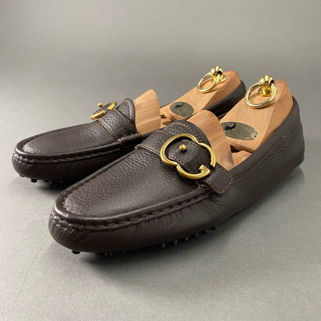 1d12 GUCCI グッチ GGベルト ローファー ドライビングシューズ 37 1/2 