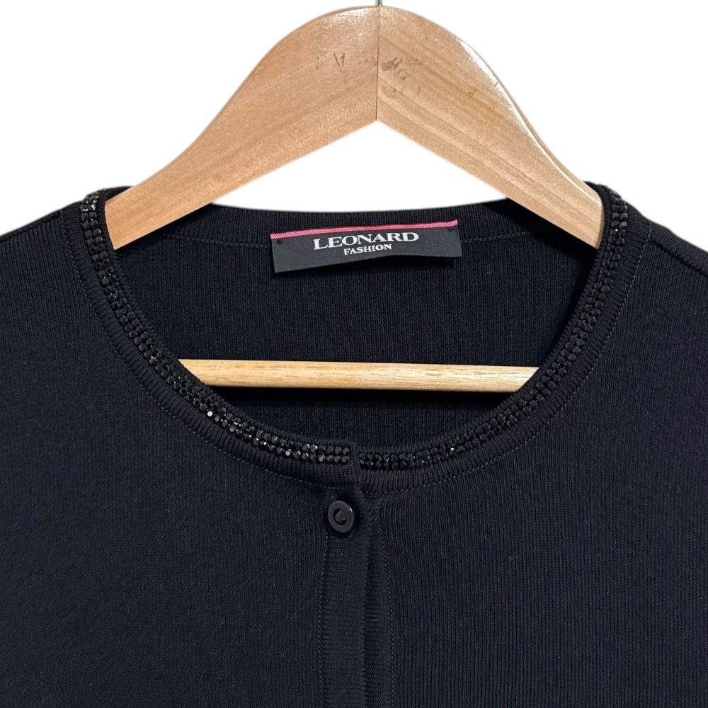 レオナールスポーツ LEONARD SPORT 2WAY 長袖 ニット セーター レイヤード タートルネック 42 黒系 ブラック 日本製 毛 ウール 裏地 総柄 LEONARD - レオナールスポーツ LEONARD SPORT ニットの通販 by