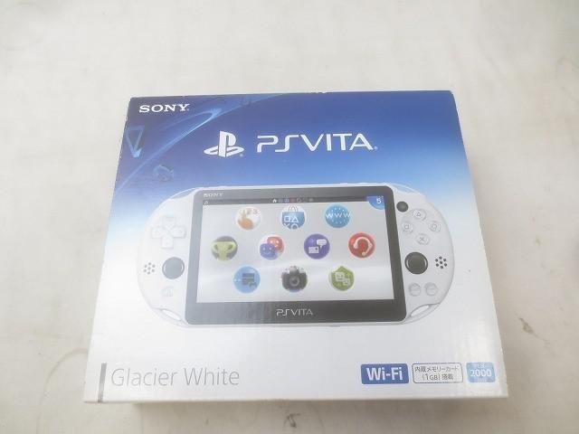 ゲーム PS Vita 本体 PCH-2000 グレイシャーホワイト 動作品 8GBメモリースティック 充電器付き