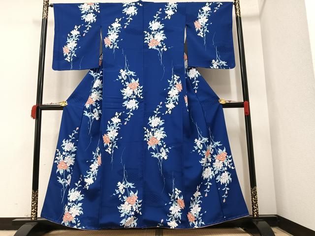 平和屋着物■上質な小紋　霞文　鬼しぼ縮緬　正絹　逸品　未使用　AAAK7420Bph 平和屋着物▽上質な小紋 単衣 作家物 霞文 鬼しぼ縮緬