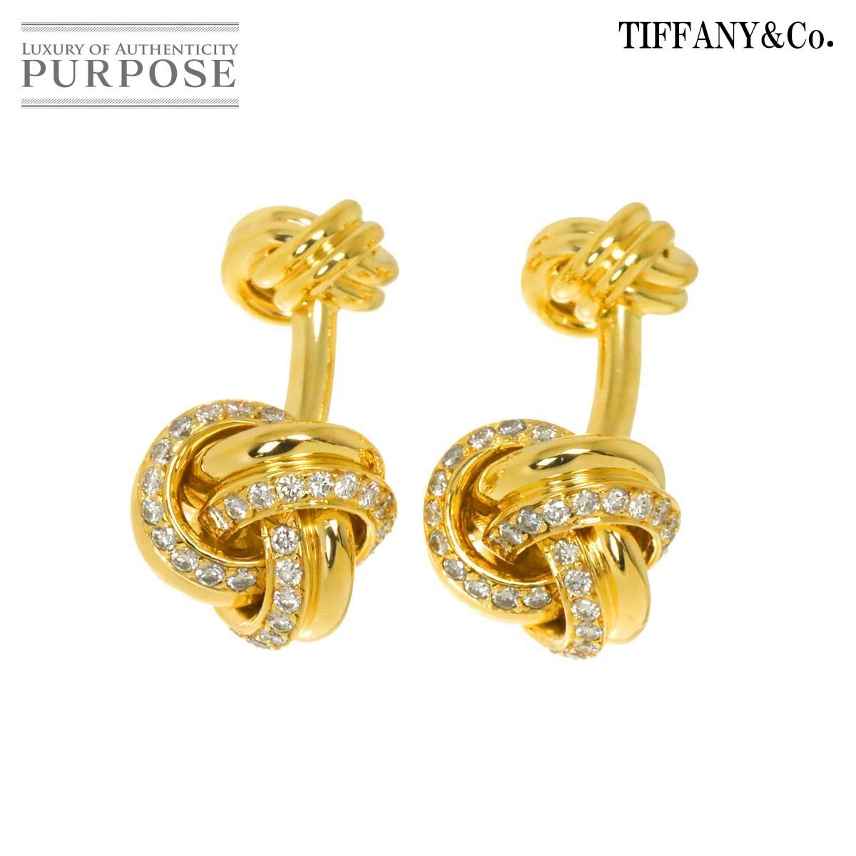 ティファニー TIFFANY&Co. ノット ダイヤ カフス K18 YG