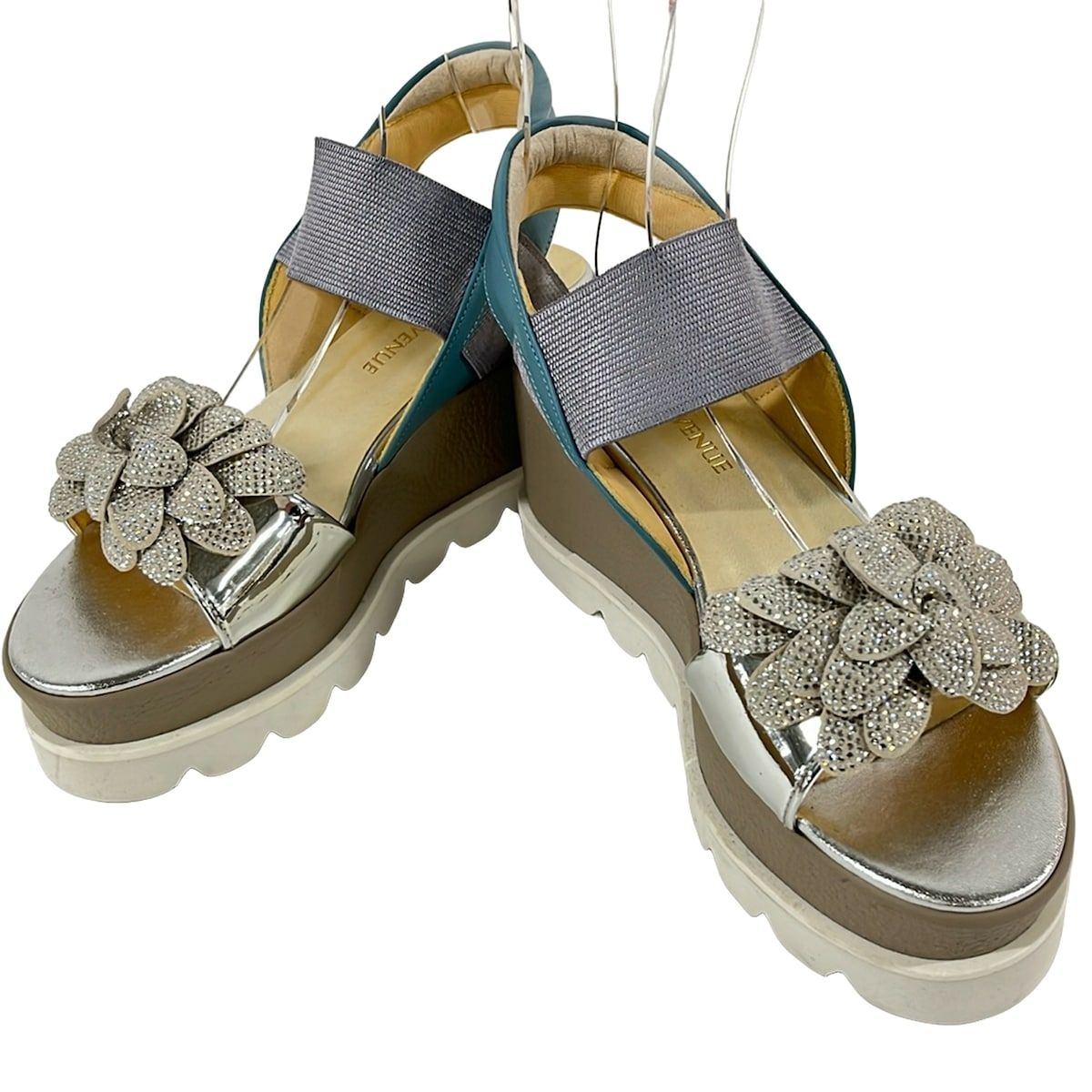 ヒルズ アベニュー サンダル 22.5 レディース - ブルー×グレー