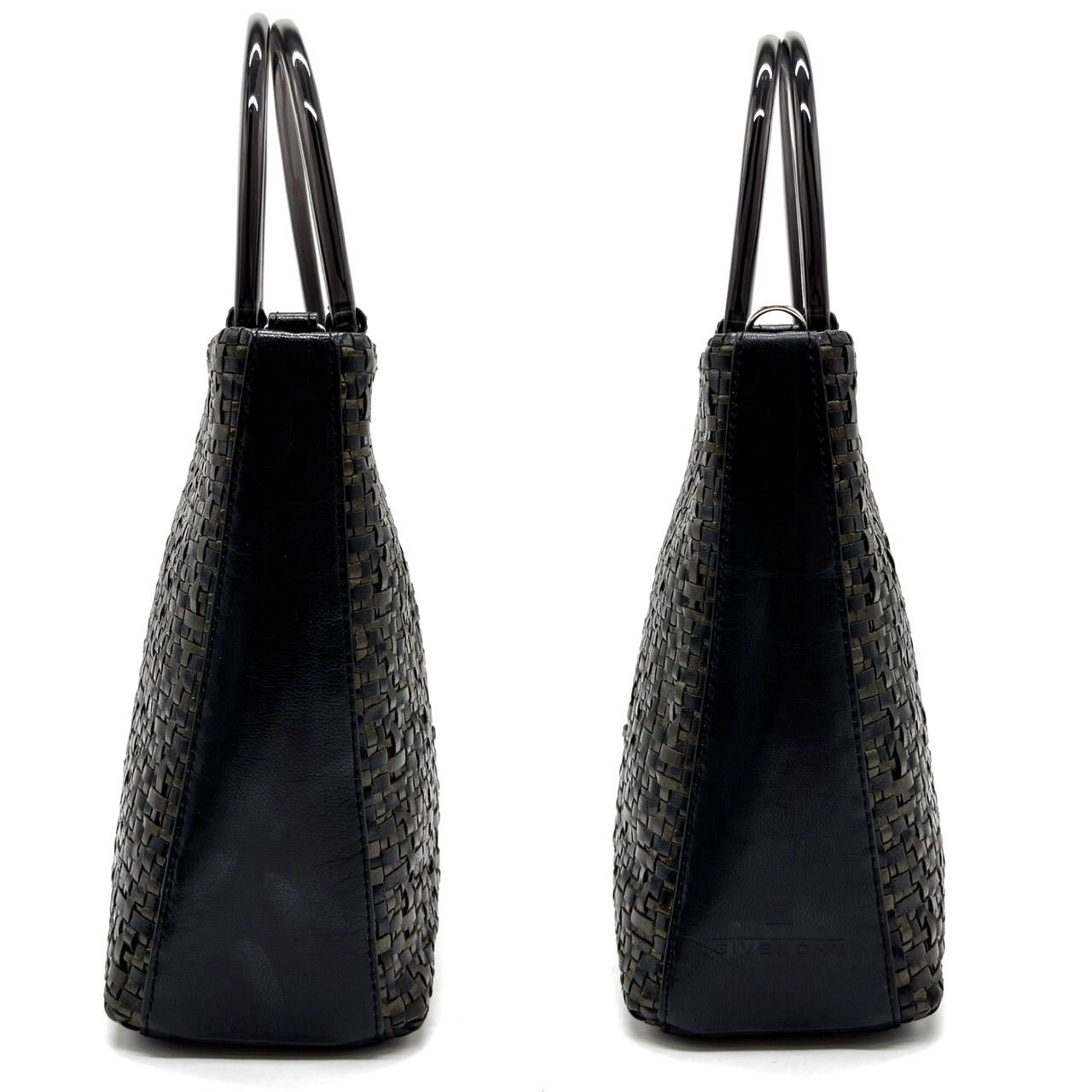 ジバンシー　GIVENCHY ハンドバッグ　レザー　ブラック □高級感□入手困難 GIVENCHY ハンドバッグ ブラック ゴールド