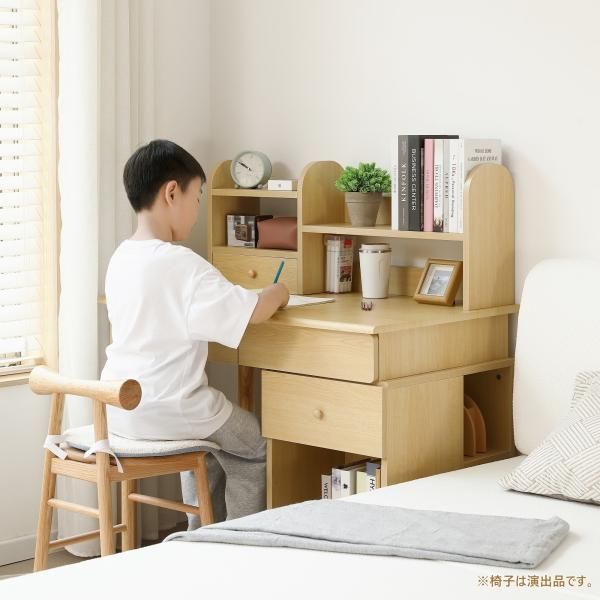学習机 2点セット ジュニア学習デスク 勉強机 勉強デスク 木製 コンパクト 大容量収納 ワゴン収納 収納棚 木製 コンパクトブックシェルフ付き 学生デスク 子供 STEELWINDOWSANDDOORS_COM