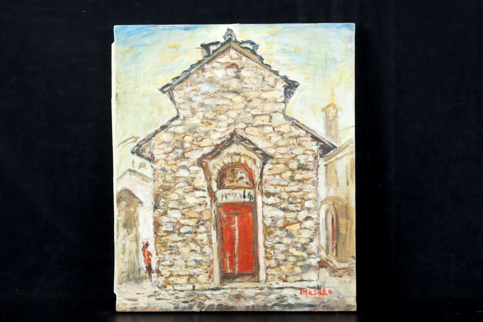 古油彩画　肉筆画　時代物 金陵博物院蔵出品 中国 清時代 肉筆水彩絵 唐物骨董品 AK1871A12
