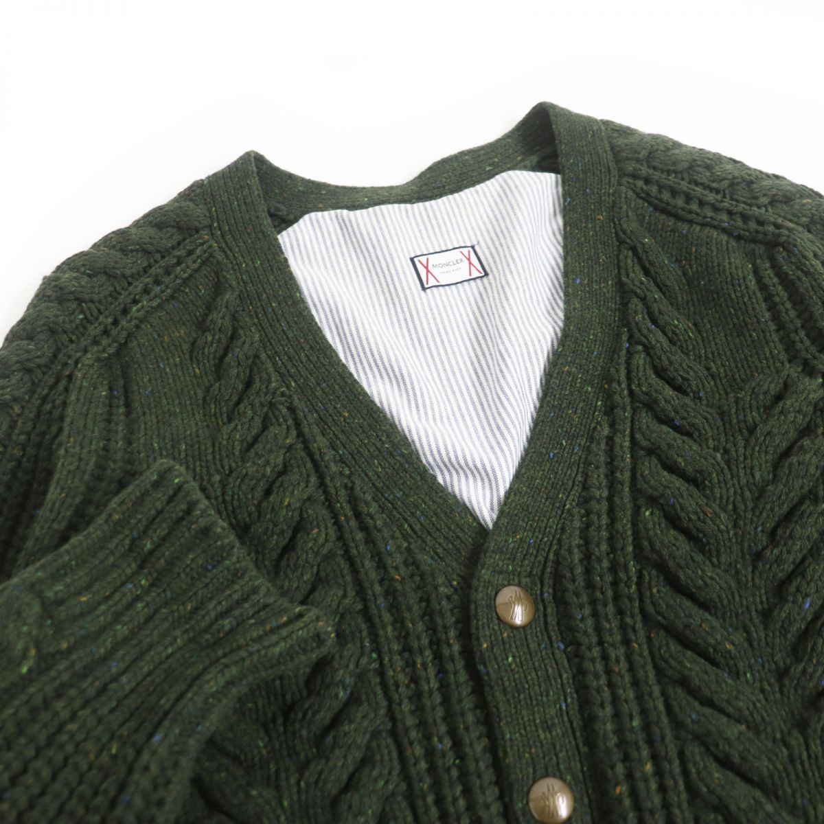 美品□モンクレールガムブルー MAGLIA TRICOT CARDIGAN ロゴワッペン