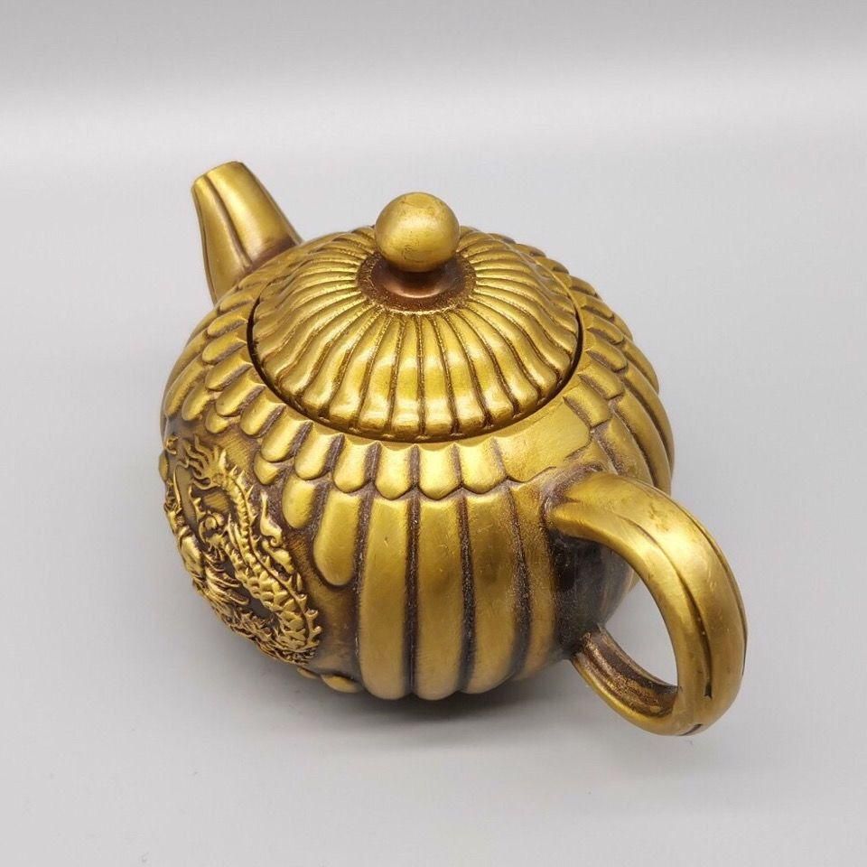 銅器 南瓜酒壺 茶壺 滴り壺 墨壺 茶道具 書道具 装飾品 工芸品 置物