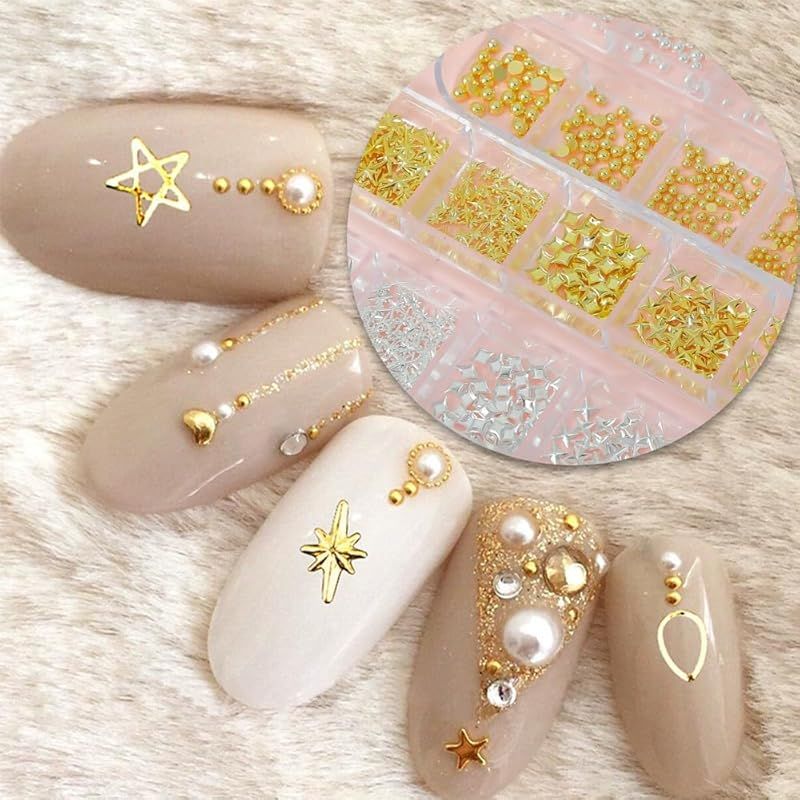 ★オーダーネイルパーツ★ ネイルパーツ スタッズ 星 3D 立体 スター 四角星 半球ラウンドドーム