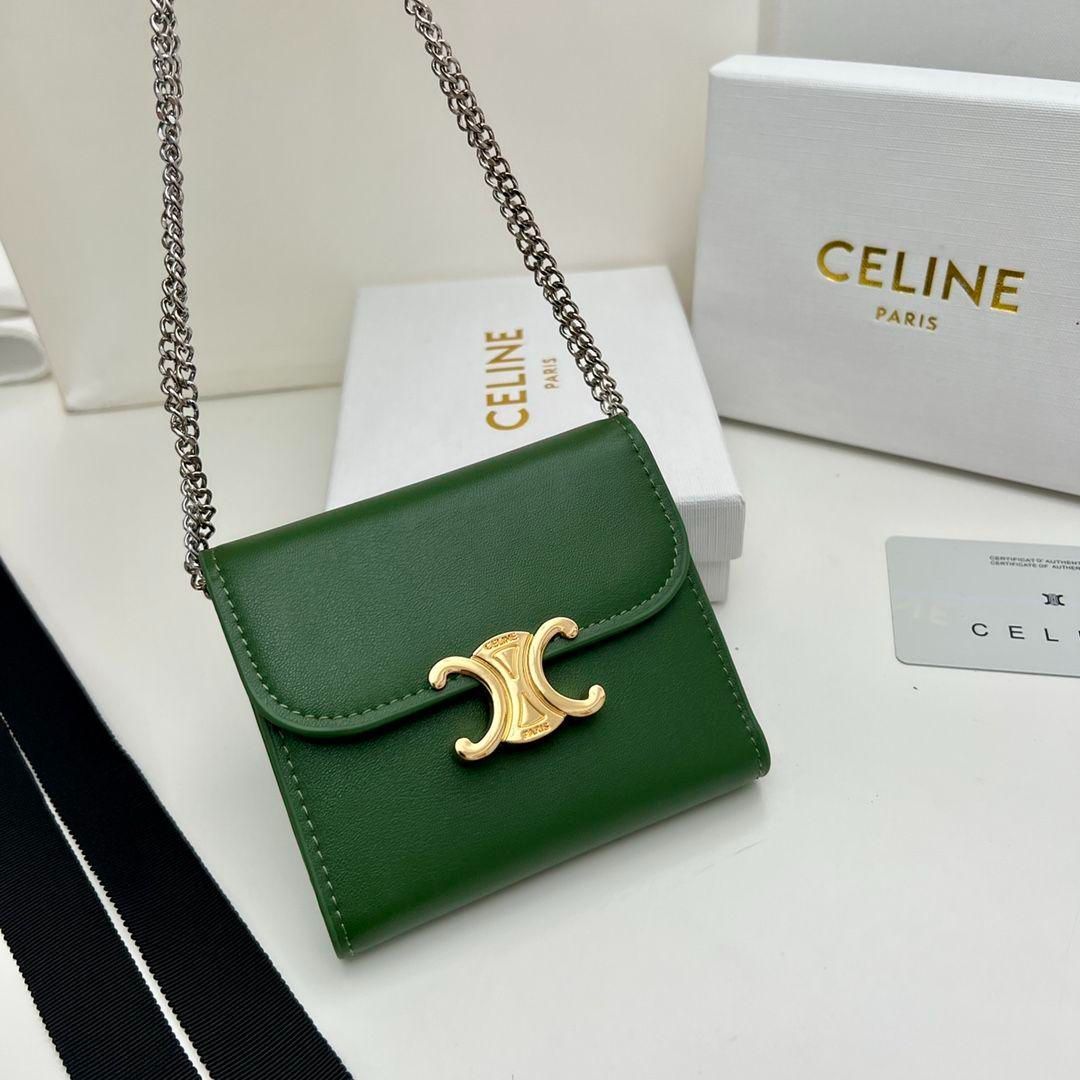 セリーヌ celine 財布 三つ折り財布 ライトグリーン - メルカリ