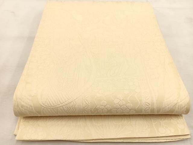 平和屋着物◎西陣 老舗 渡文謹製 手織 全通柄袋帯 纐纈 天使 正絹 逸品