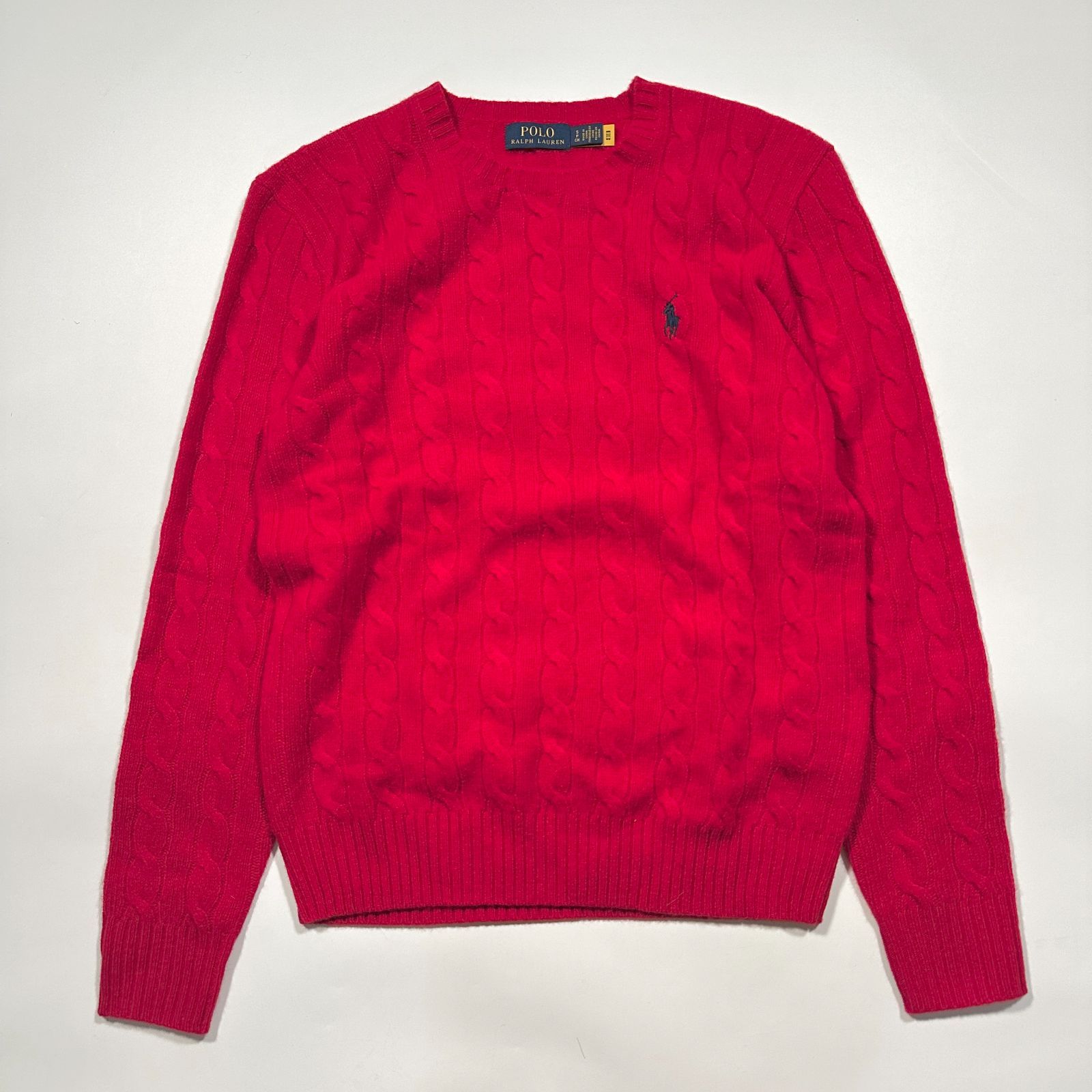 ポロラルフローレン POLO RALPH LAUREN 現行 ケーブルニット S レッド 赤 カシミヤ