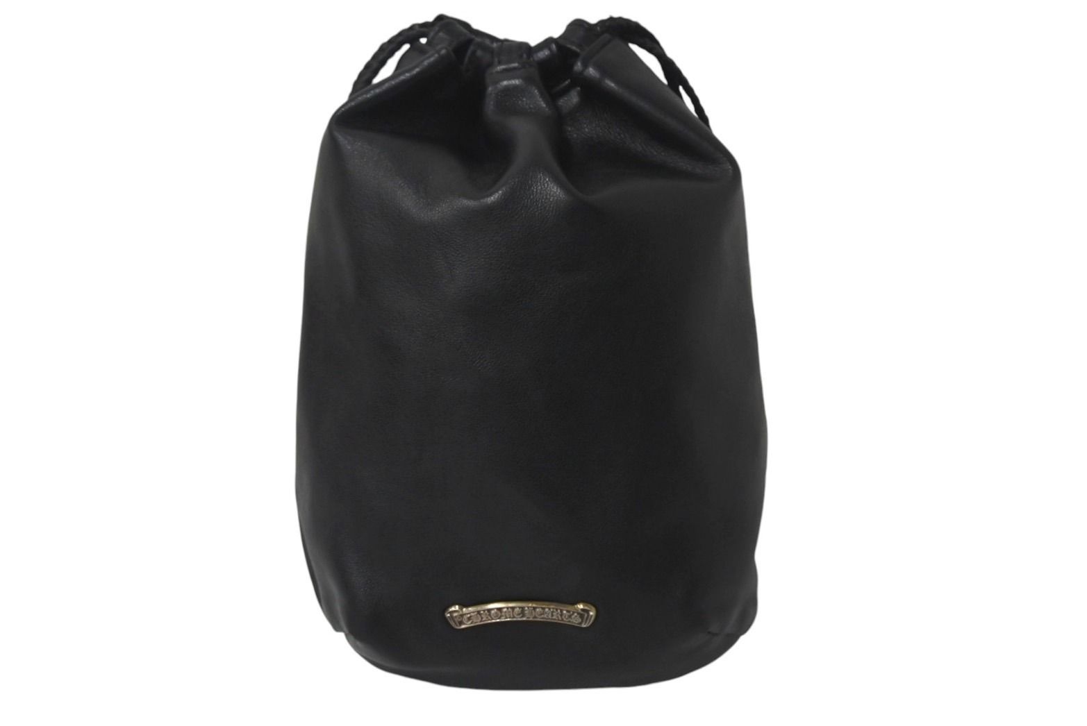 CHROME HEARTS クロムハーツ巾着レザーハンドバッグ CHROME HEARTS クロムハーツ巾着レザーハンドバッグ レザー巾着 クロス