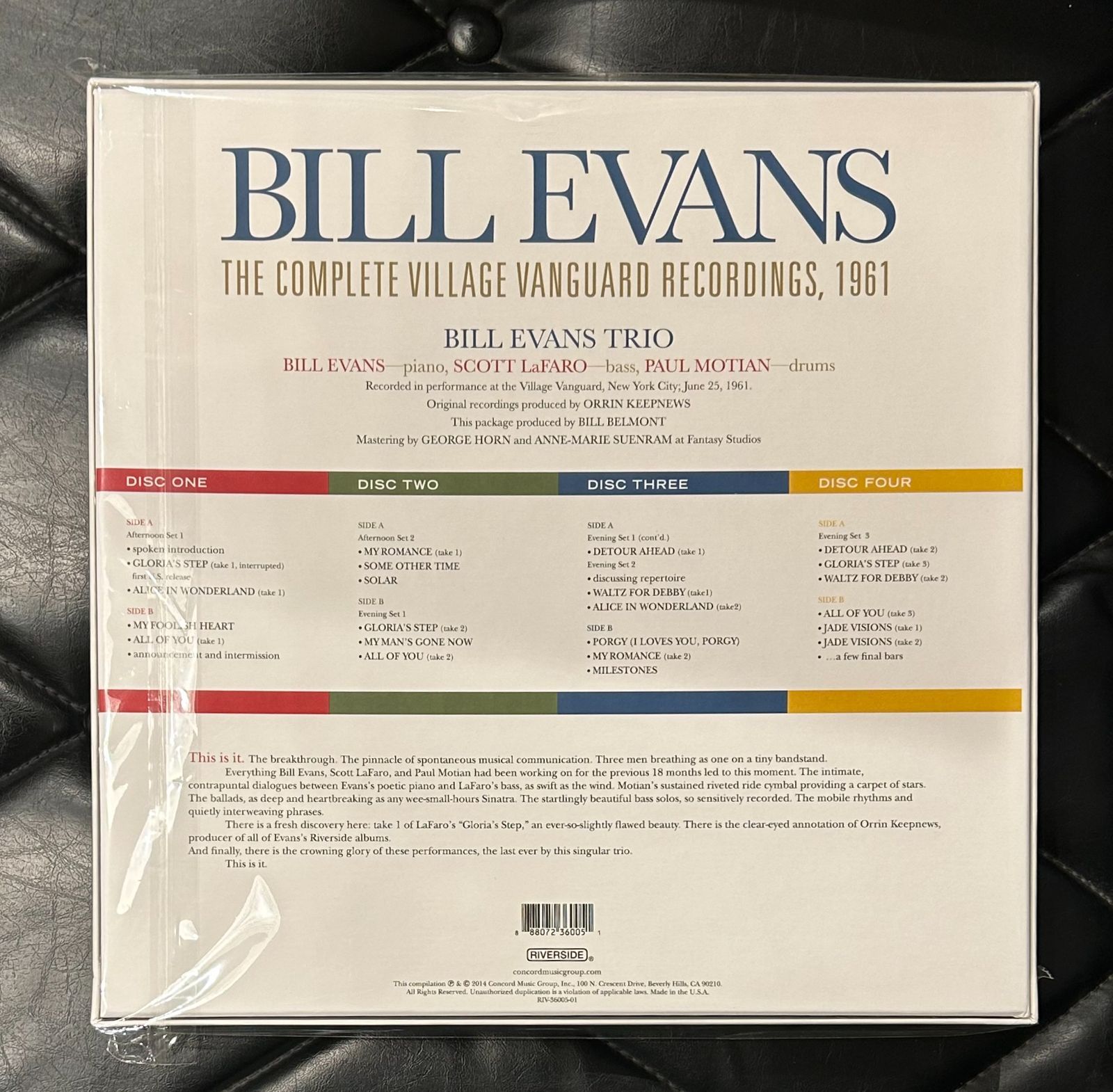 US盤4LP BOX】Bill Evans 「Complete Village Vanguard Recordings