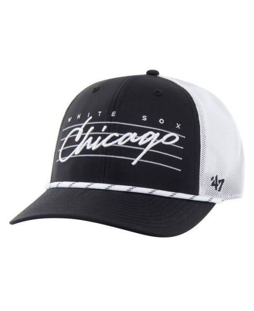 送料無料 47ブランド メンズ 帽子 アクセサリー Men s Black Chicago White Sox Downburst Trucker Adjustable Hat Black