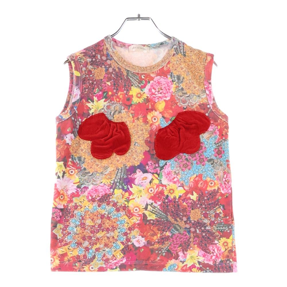 COMME des GARCONS コムデギャルソン 04SS 花柄 コットン ノースリーブカットソー マルチ レディース GM-T031 AD2003