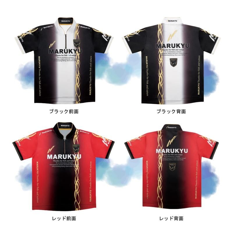 マルキュー マルキユージップアップシャツ LL レッド マルキュー