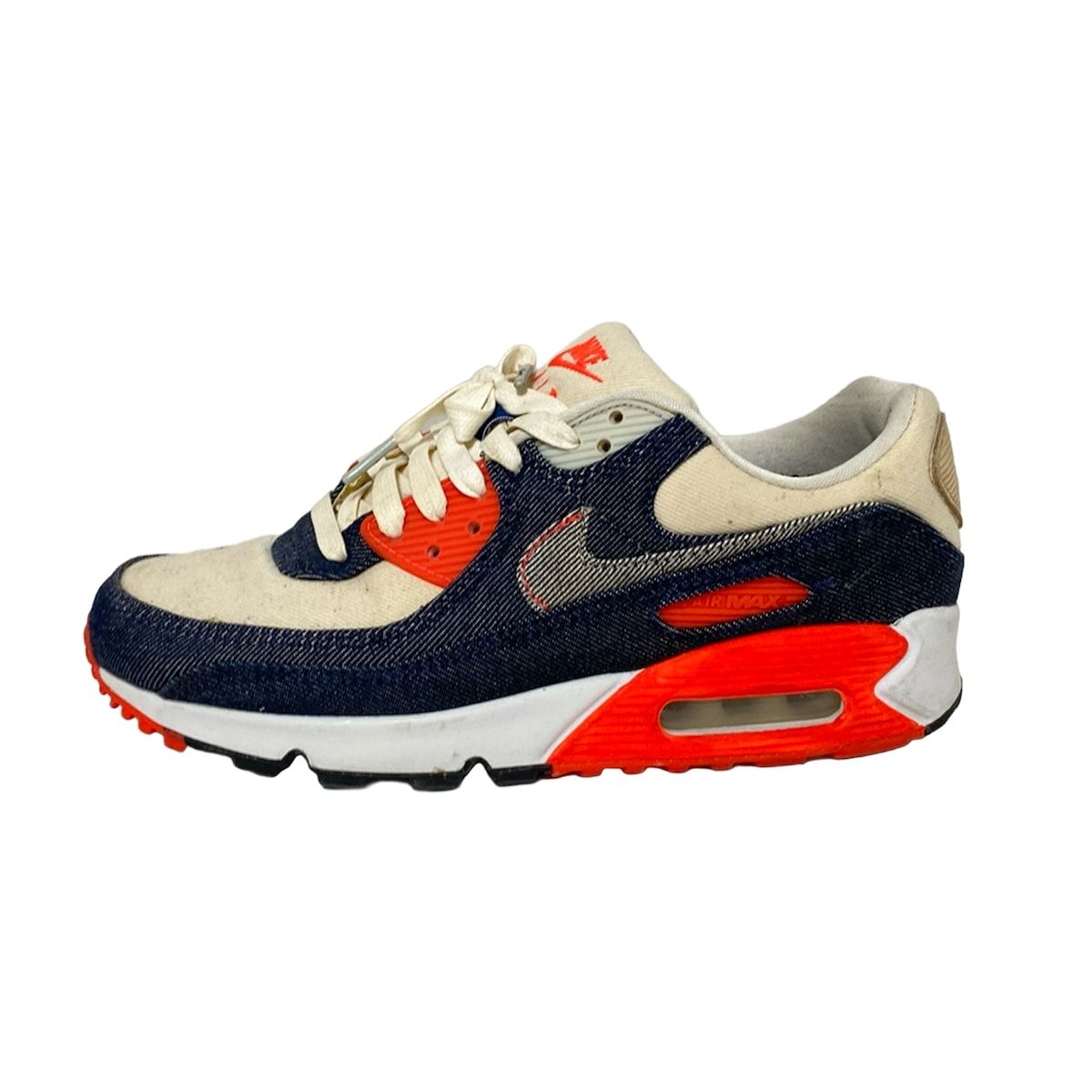 NIKE ナイキ スニーカー 24.5 レディース エア マックス 90 CU1646-400 アイボリー×ネイビー×ブルー インフラレッド DENHAMコラボ