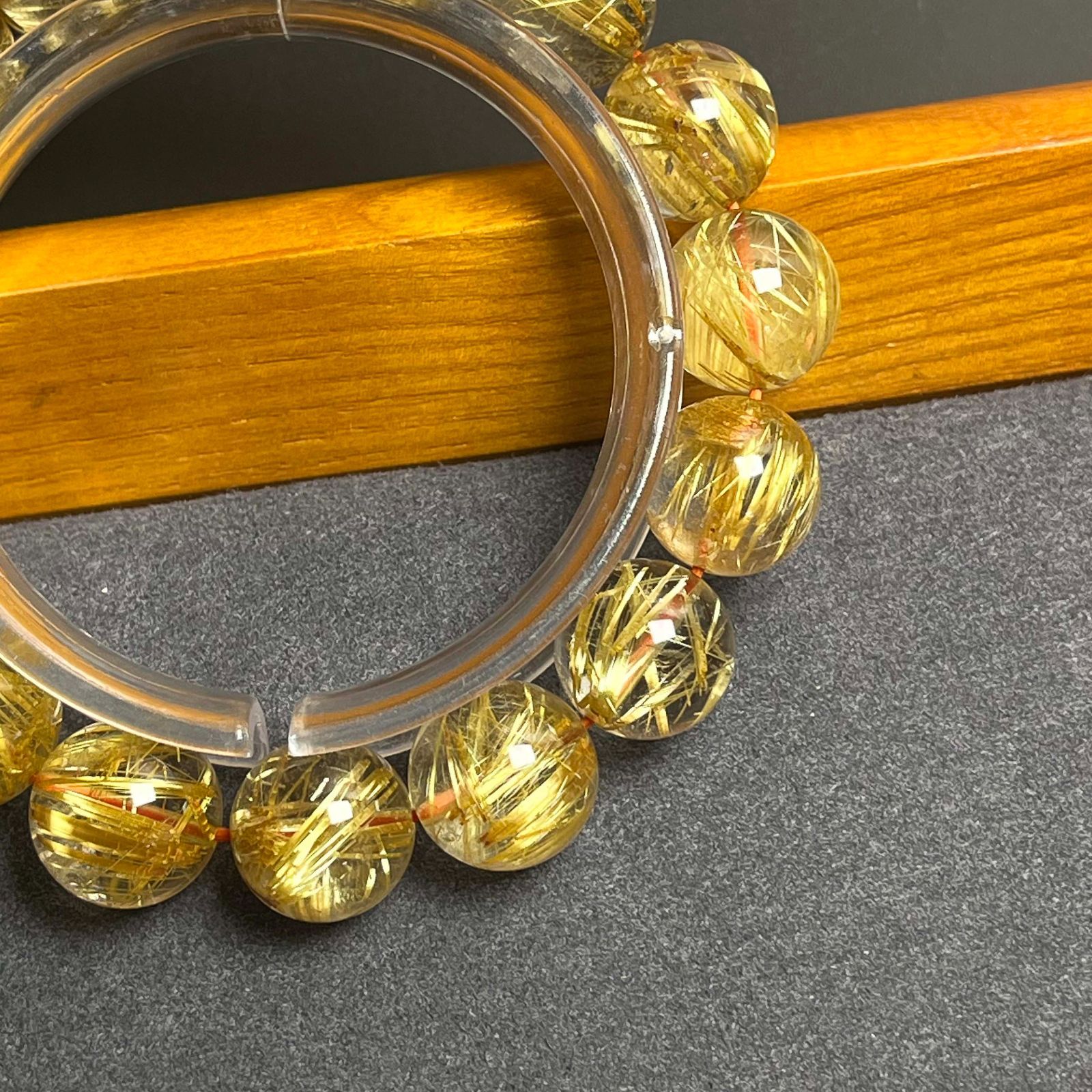 EU製 ! 満針ルチルクォーツ ブレスレット パワーストーン 天然石 金運 お守り プレゼント 12.8-13.7mm ZZ1594 WWW_SHINETEETH_COM