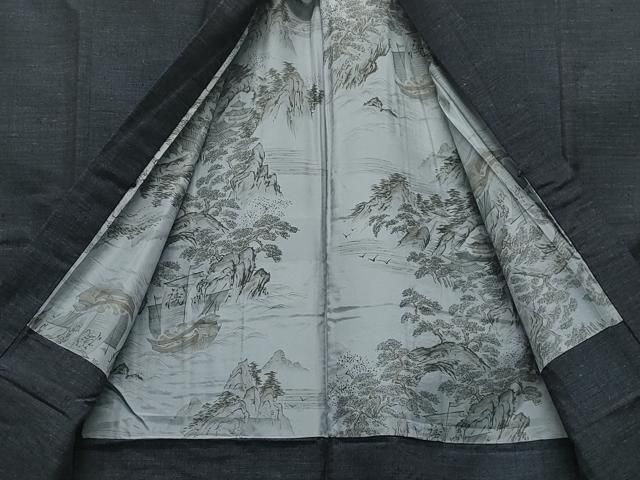 平和屋着物●男性　紬　アンサンブル　濃紺地　正絹　逸品　CAAT0560dy 平和屋着物○男性 紬 アンサンブル 濃紺地 正絹 逸品 CAAT0560dy