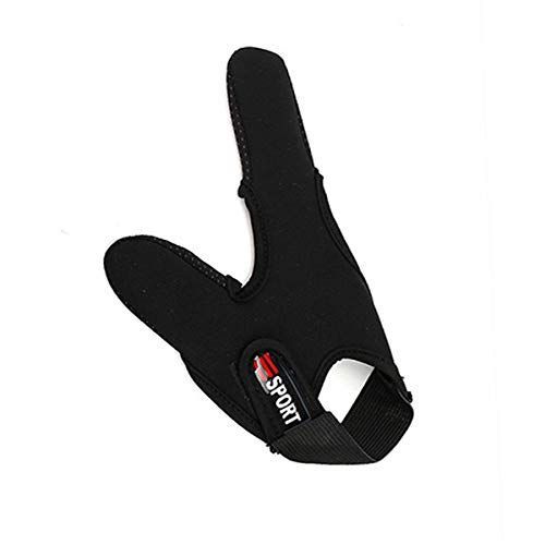 ブラック Townshine フィッシング フィンガーグローブ プロフェッショナル 親指 人差し指 ネオプレン手袋 滑り止め 手のひら魚 釣り 指プロテクター (ブラック)