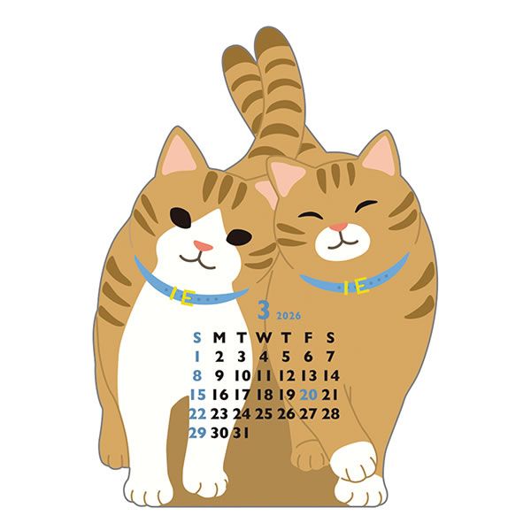 クロネコゆうパケット】 2026 カレンダー 卓上 アニマル