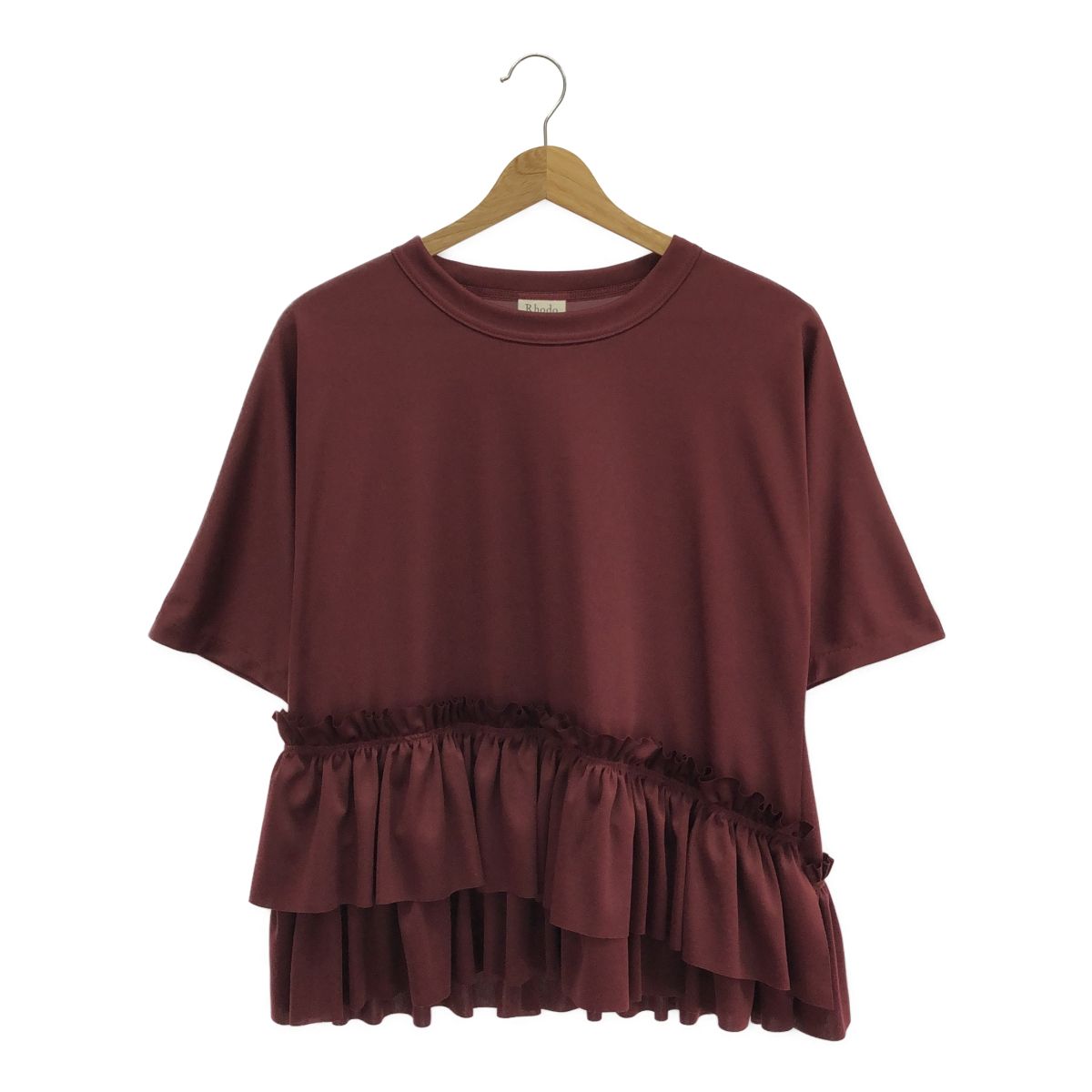 ロドリリオン フードつきフリルカットソー ダークグレー Rhodolirion