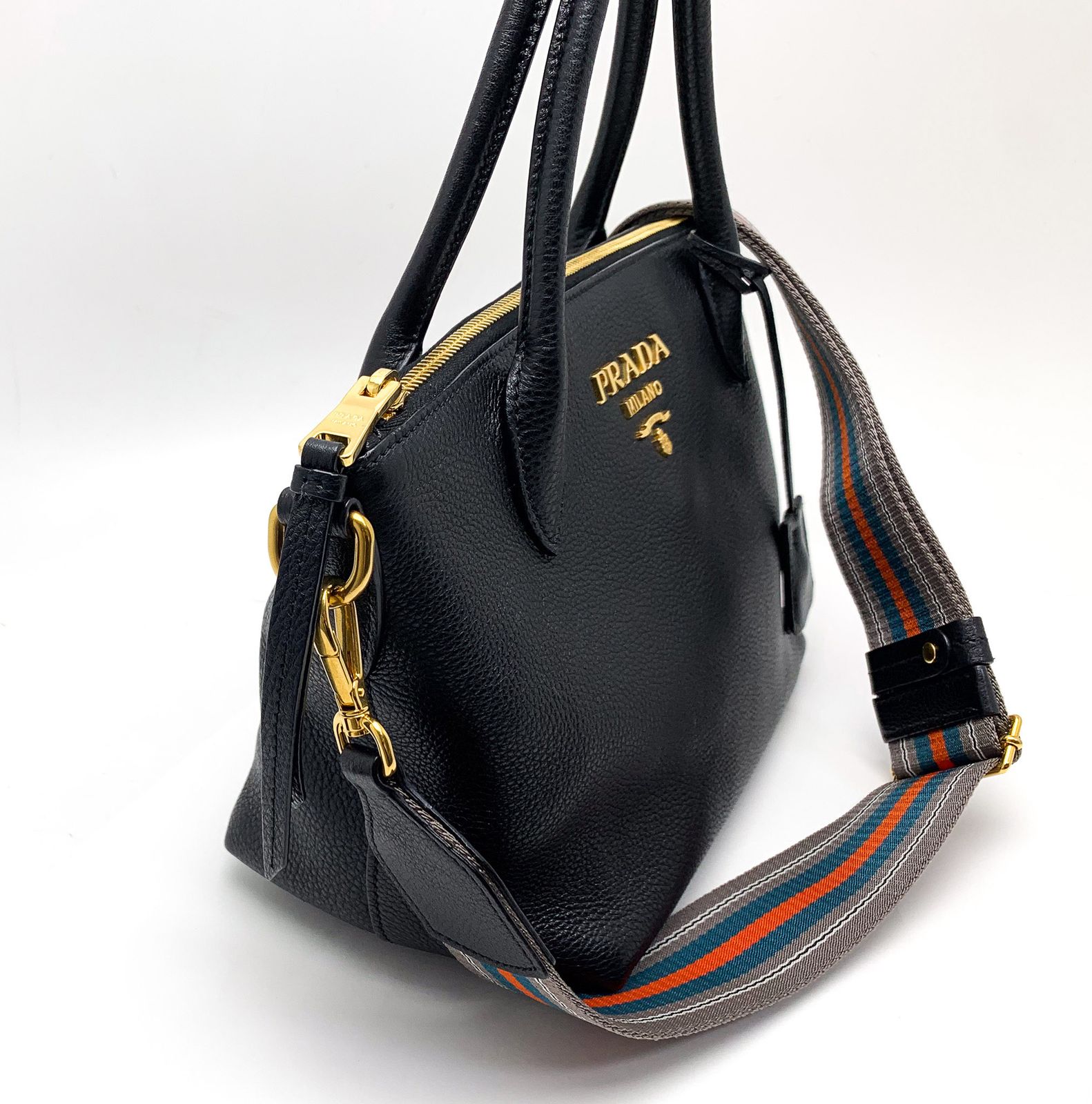 PRADA プラダ 黒 ブラック 1BA111 3WAY ショルダーバック ハンドバック ...