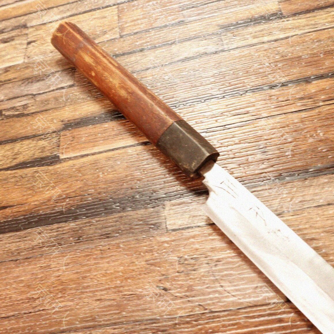A0102)未使用品　高級　宗晴 蛸引包丁　本水牛角柄　水牛300 A0102)美品 高級 宗晴 蛸引包丁 本水牛角柄 水牛300
