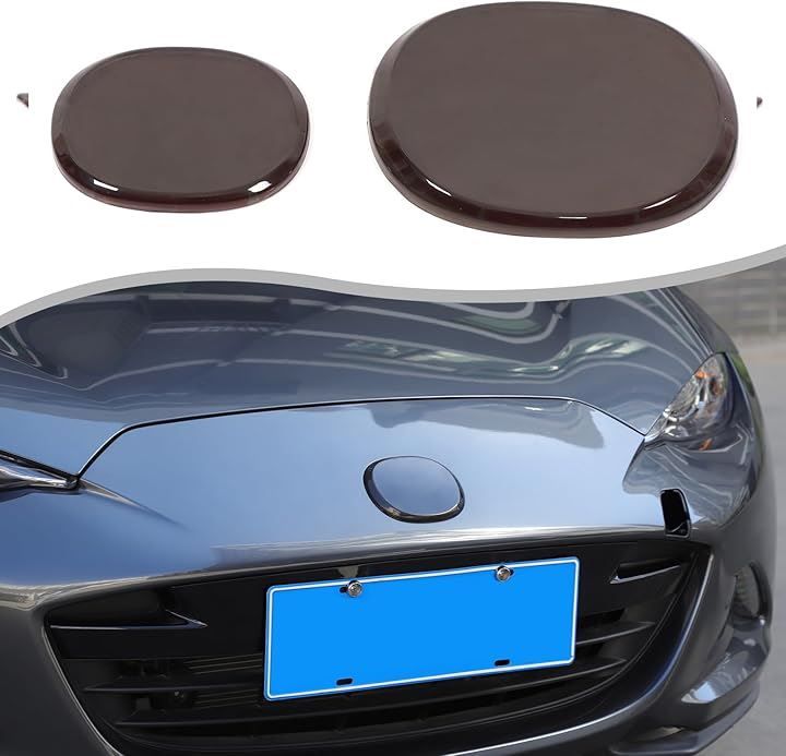 Hcilloend 新型 マツダ ロードスター ND系 2016～2024に適用 エンブレムカバー エンブレムシールド バッジカバー ABS製 取付簡単 貼付タイプ 装飾フレーム 外装パーツ カスタム アクセサリー カー用品 2点セット