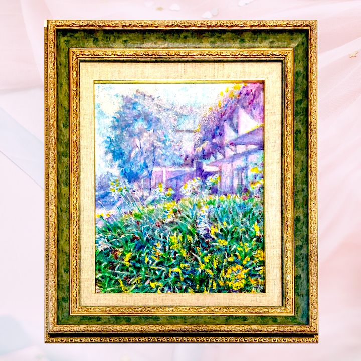 額付き（銀色）油絵 uF6-030114 静物（かぼちゃ）