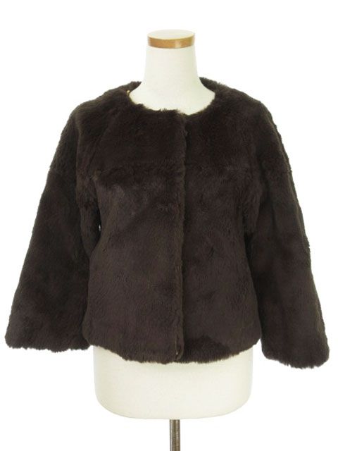 B-Y ユナイテッドアローズ BEAUTY-YOUTH ビューティー-ユース コート 毛皮 ノー ショート 茶 ブラウン aky