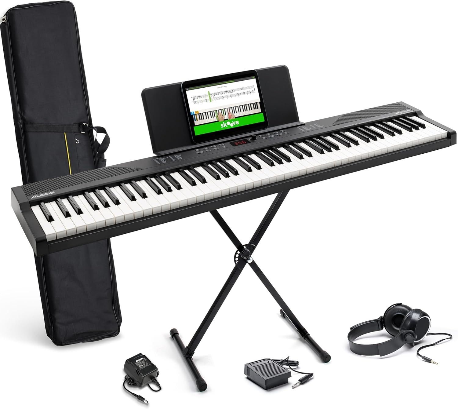 Alesis 電子ピアノ 88鍵盤 フルサイズ鍵盤 初心者向けピアノレッスン付属 ポータブル サステインペダル付き キャリーバッグ スタンド  ヘッドホン付き スピーカー内蔵 USB-MIDI端子 480音色 Recital Play | Shop at Mercari from Japan!  | Buyee