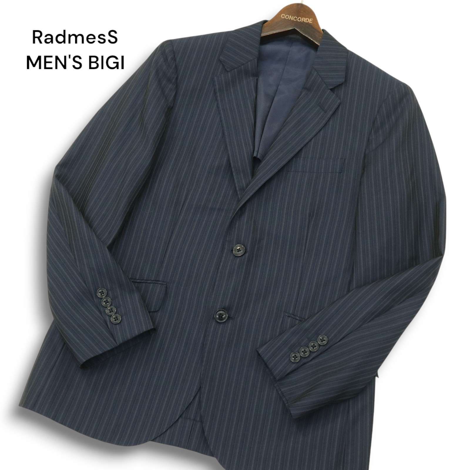 口コミ・レビューで人気商品を探そう 美品☆ RadmesS MEN'S BIGI メンズビギ 春夏 背抜き ストライプ スーツ