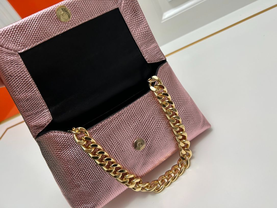 TOM FORD チェーンハンドル ハンドバッグ Tom Ford - Avery Chalk Leather Small Chain Shoulder Bag