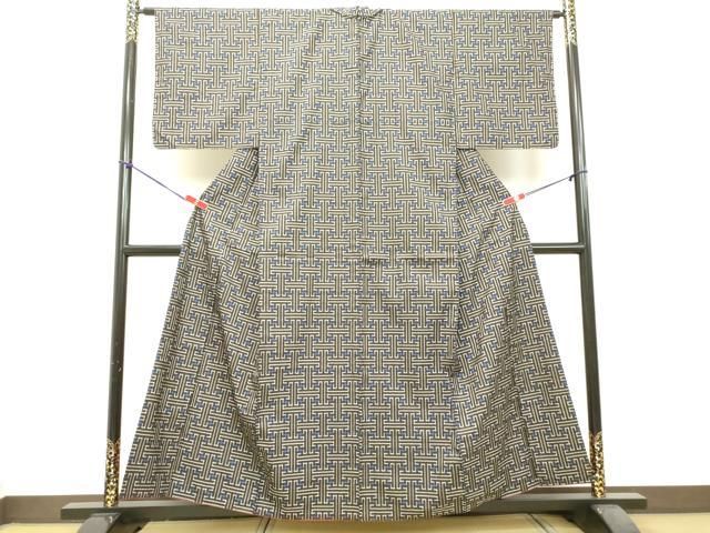 平和屋着物●希少　本場大島紬　龍郷絣　秋名バラ　羽織・道中着セット　正絹　逸品　DAAS2283tw 平和屋着物○希少 本場大島紬 龍郷絣 秋名バラ 羽織・道中着セット