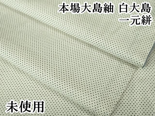 平和屋本店□極上 本場大島紬 白大島 一元絣 逸品 未使用 DZAA2639kh5