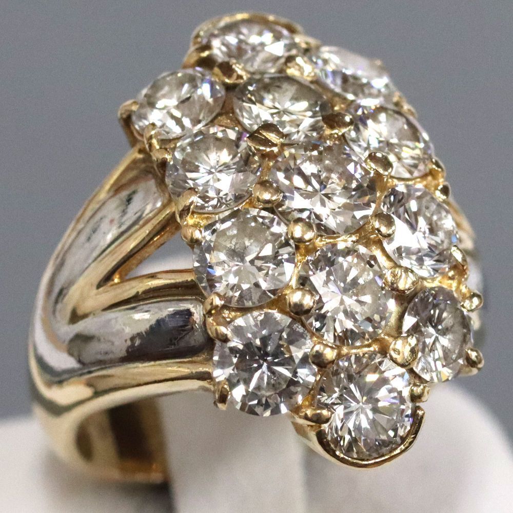 K18/Pt900ダイヤモンドリング D4.18 11.4g #12.5 イエローゴールド  