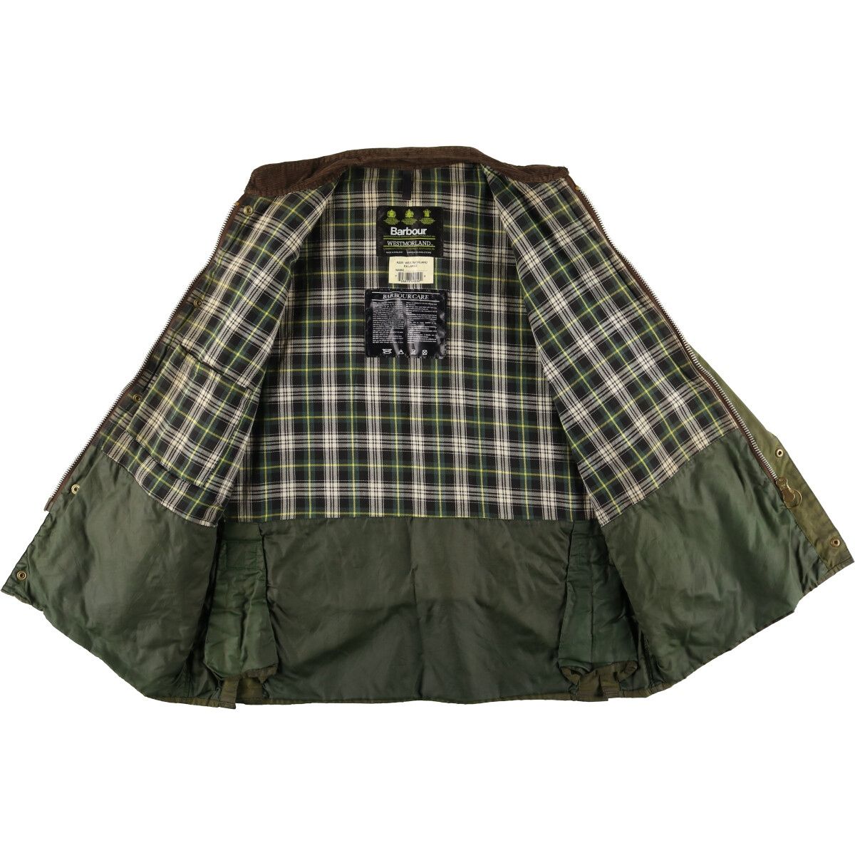 古着 90年代 バブアー Barbour WESTMORLAND 旧3ワラント ワックス
